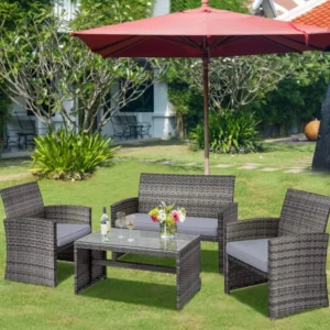 4PCS Patio Outdoor Conversation Furniture